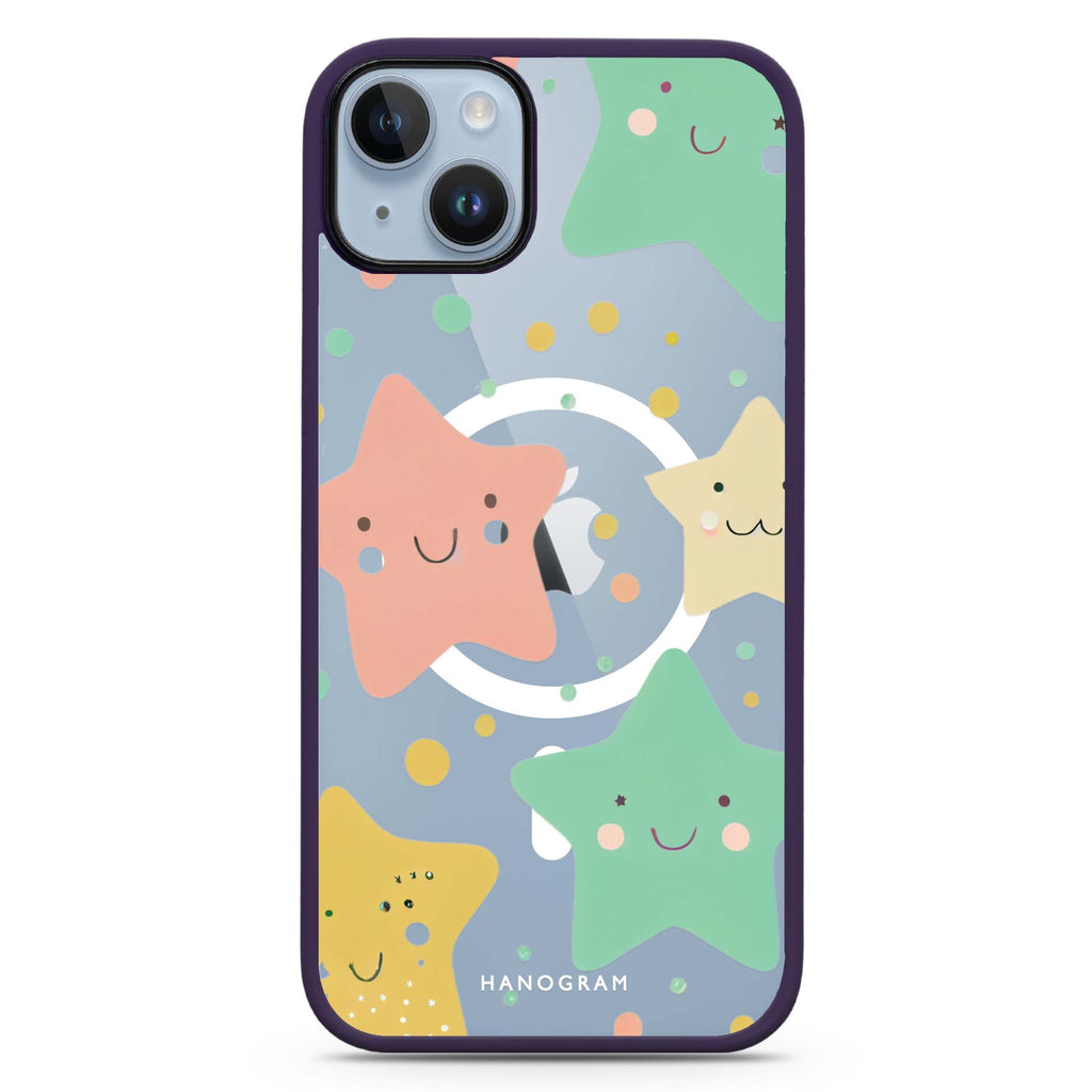 Cute Stars iPhone 14 Plus Magsafe 兼容防衝擊保護殼