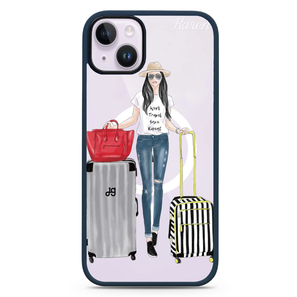 Travel girl I iPhone 14 Plus Magsafe 兼容防衝擊保護殼