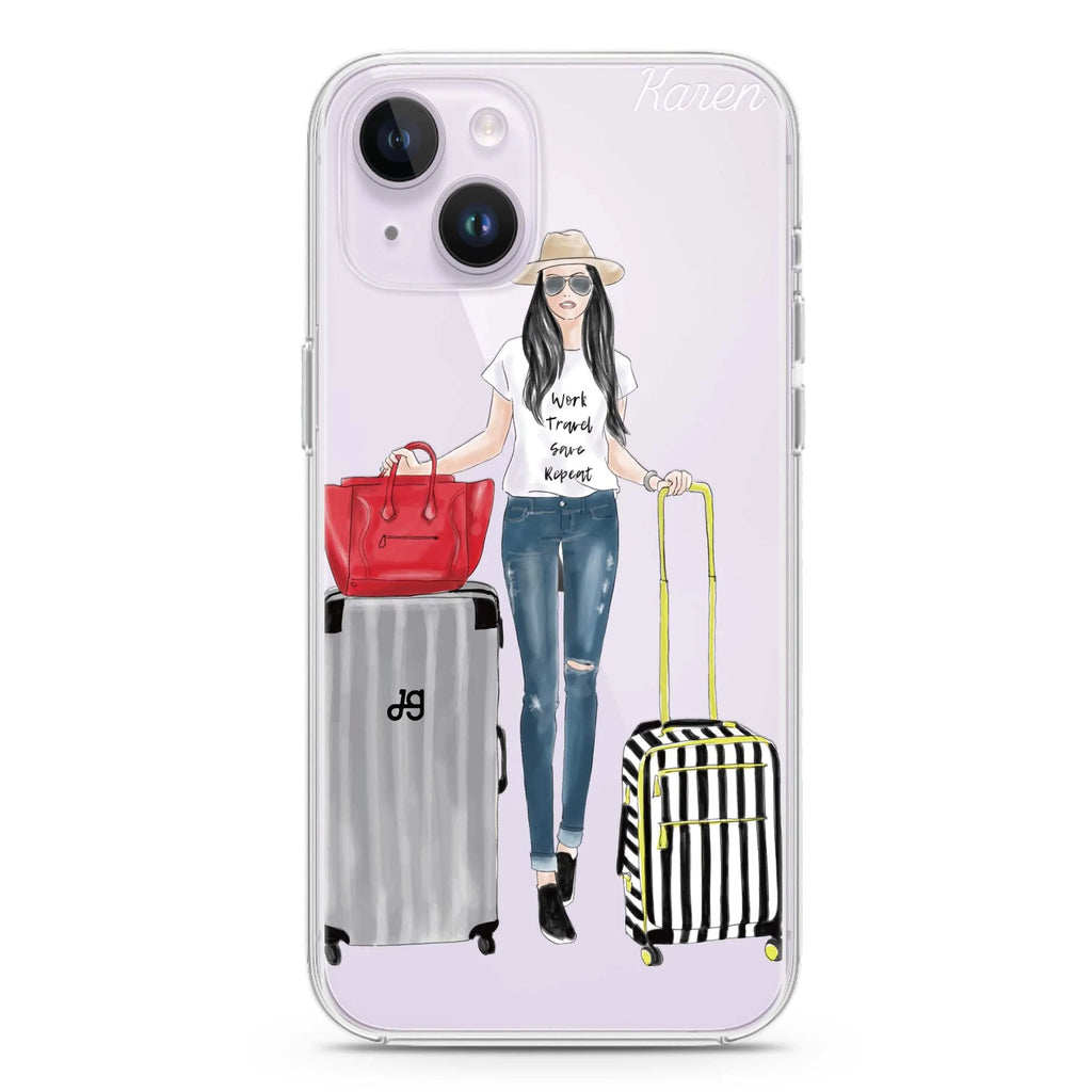 Travel girl I iPhone 14 水晶透明保護殼