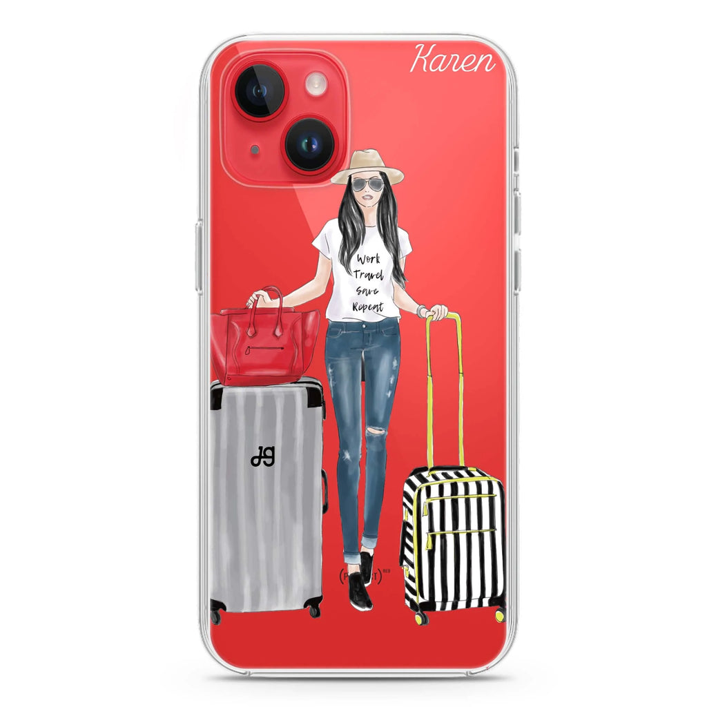 Travel girl I iPhone 14 plus 水晶透明保護殼