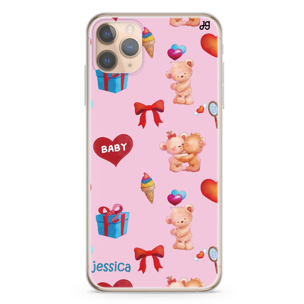 Cute Bear Present iPhone 11 Pro Max 水晶透明保護殼