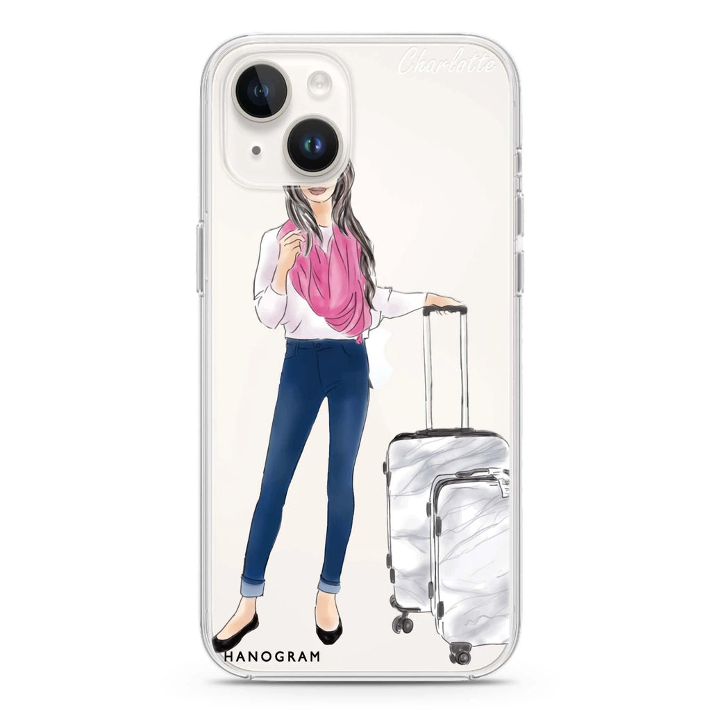 Travel girl II iPhone 14 plus 水晶透明保護殼