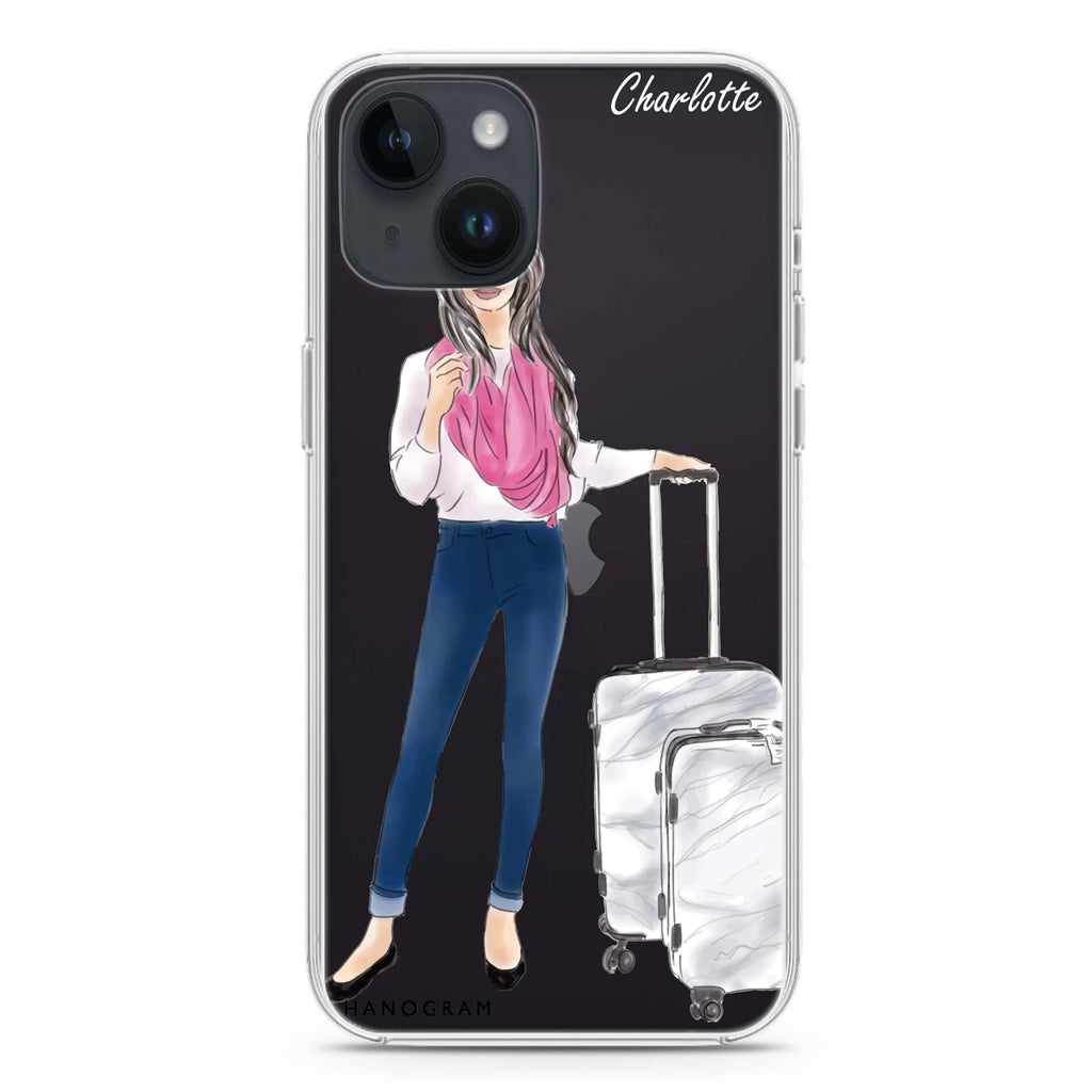 Travel girl II iPhone 14 水晶透明保護殼