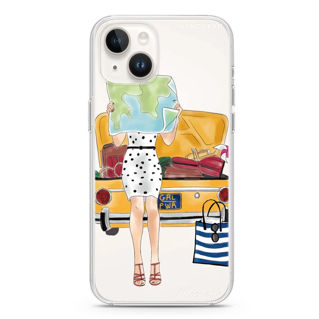 Travel girl III iPhone 14 水晶透明保護殼