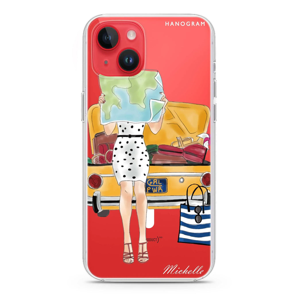 Travel girl III iPhone 14 Magsafe 兼容水晶透明保護殼