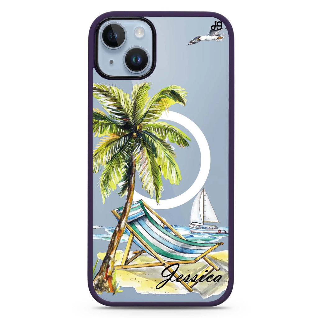 Summer on the beach iPhone 14 Plus Magsafe 兼容防衝擊保護殼