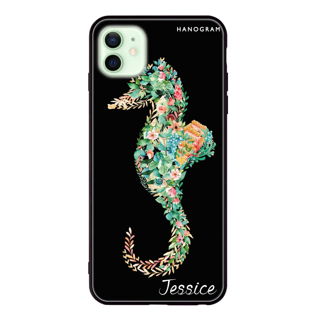 Floral Seahorse iPhone 12 超薄強化玻璃殻