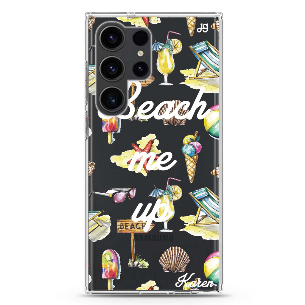 Beach me up Samsung Galaxy Ultra 可加名字透明保護殼，適用 S26/S25/S24/S23 Ultra，圖1