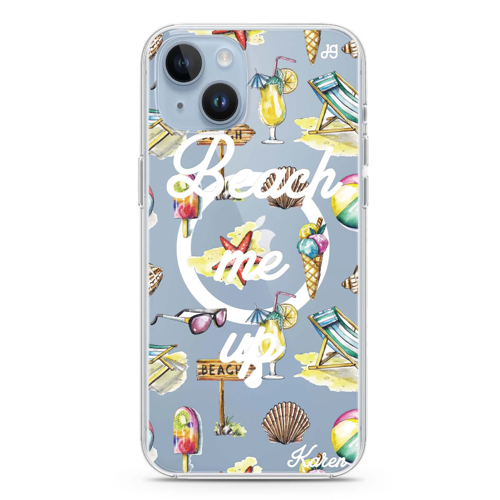 Beach me up iPhone 14 Plus Magsafe 兼容水晶透明保護殼