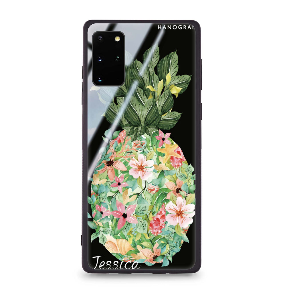 Floral Pineapple Samsung S20 Plus 超薄強化玻璃殻