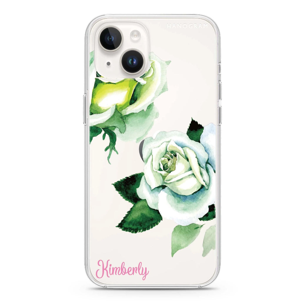 White Rose iPhone 14 水晶透明保護殼