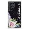Floral & Black Marble Samsung Galaxy Ultra 可加名字透明保護殼，適用 S26/S25/S24/S23 Ultra，圖1