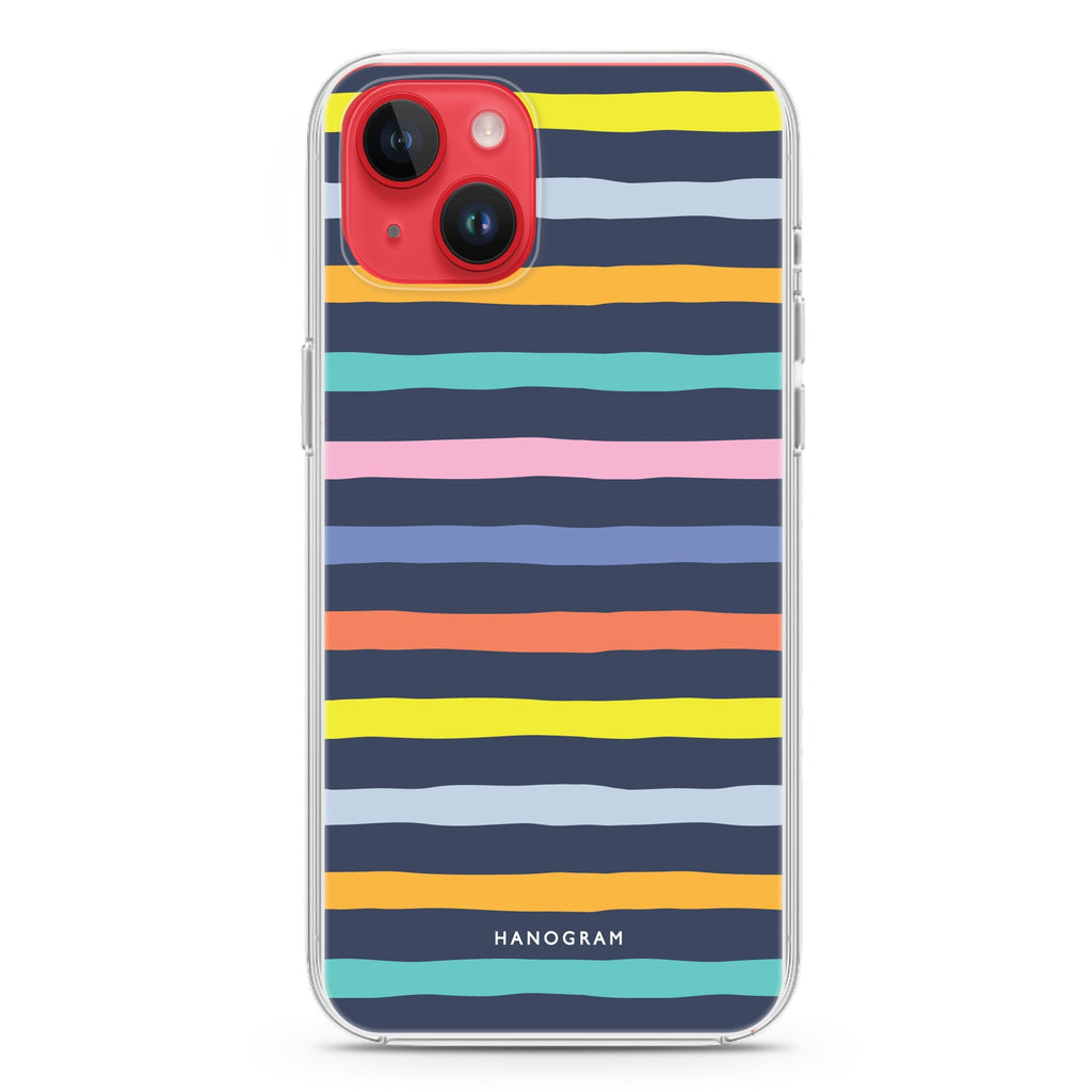 Rainbow Line iPhone 14 Plus Magsafe 兼容水晶透明保護殼