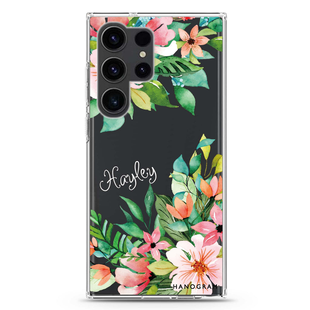 Flower Inspiration Samsung Galaxy Ultra 可加名字透明保護殼，適用 S26/S25/S24/S23 Ultra，圖1