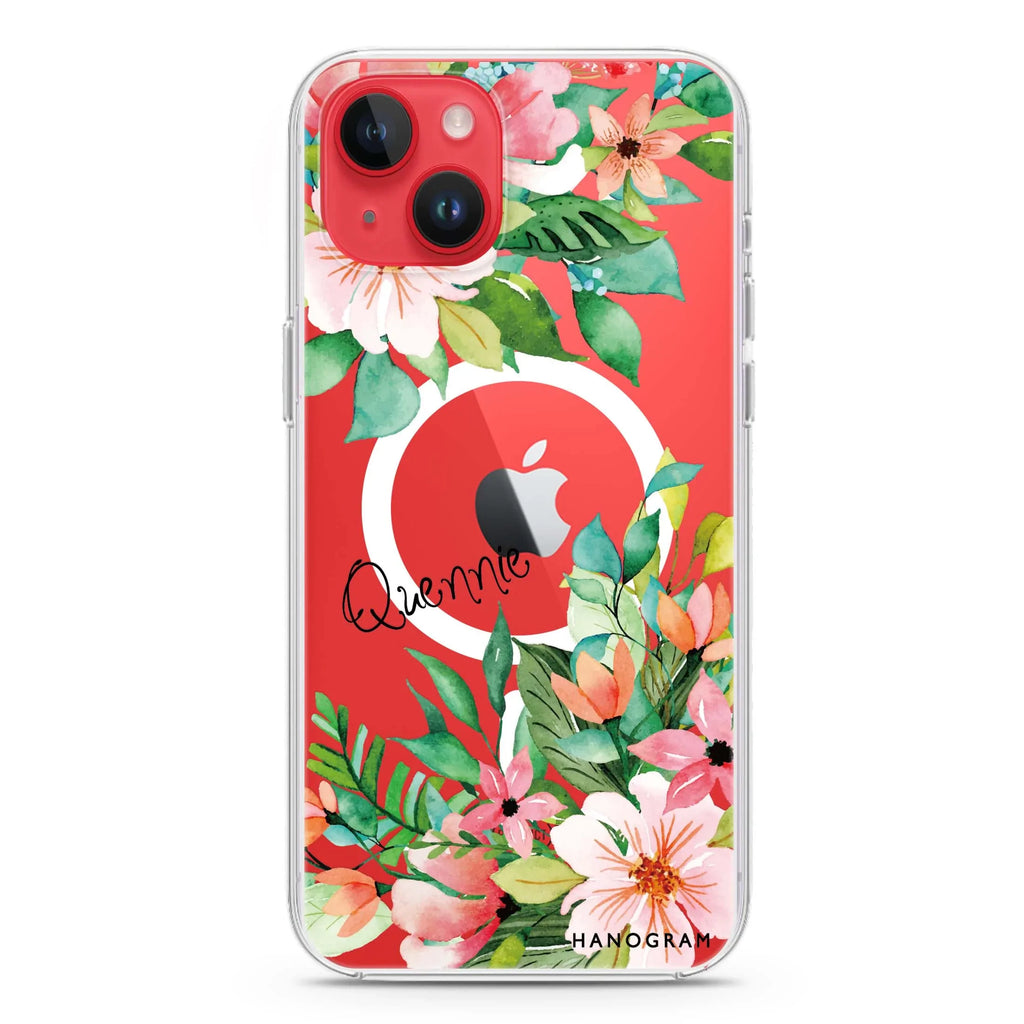 Flower Inspiration iPhone 14 Magsafe 兼容水晶透明保護殼