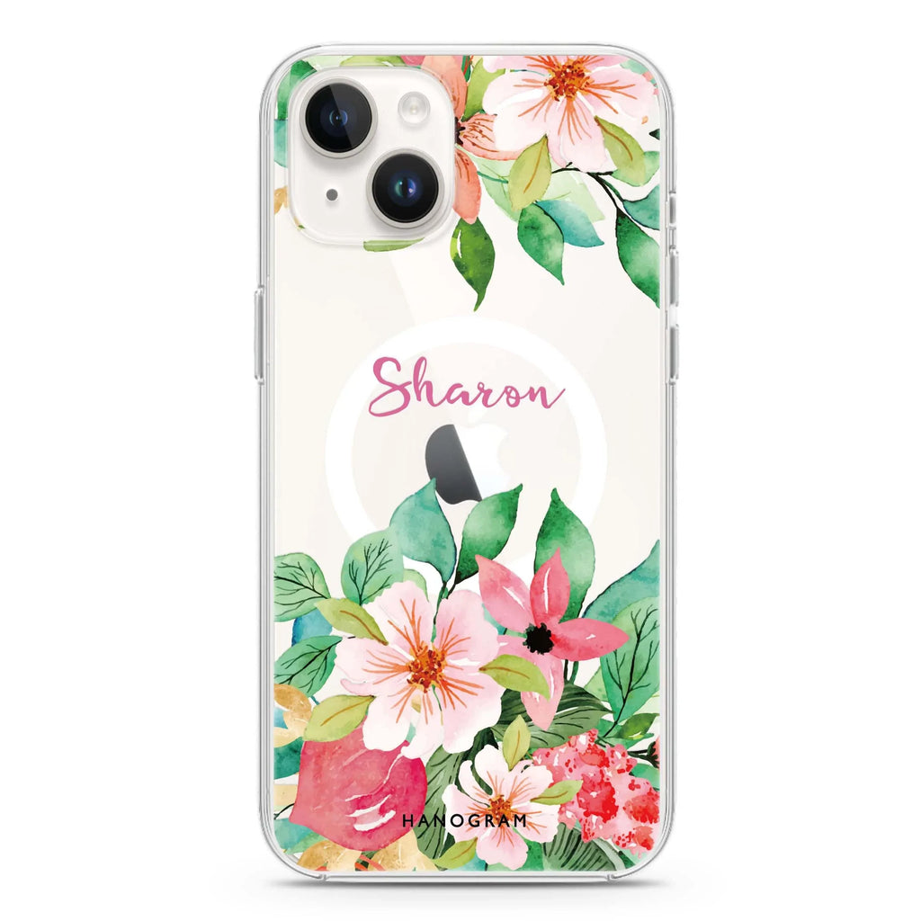 Floral Life iPhone 14 Magsafe 兼容水晶透明保護殼