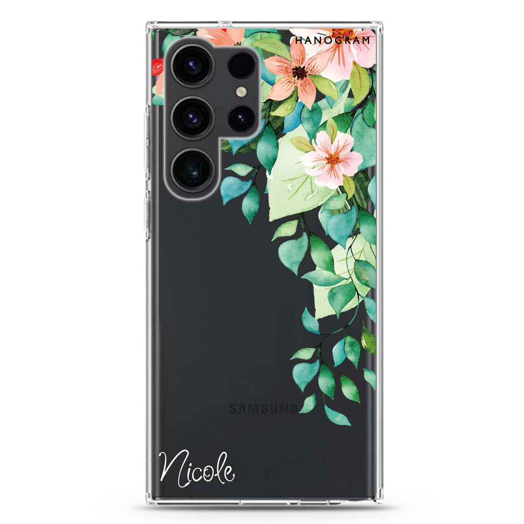 Secret Flower Samsung Galaxy Ultra 可加名字透明保護殼，適用 S26/S25/S24/S23 Ultra，圖1
