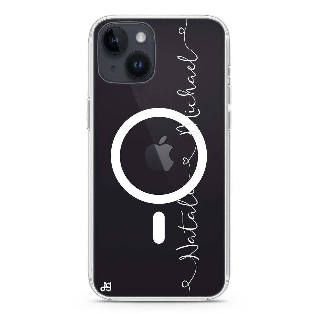 Love with Heart iPhone 14 Magsafe 兼容水晶透明保護殼
