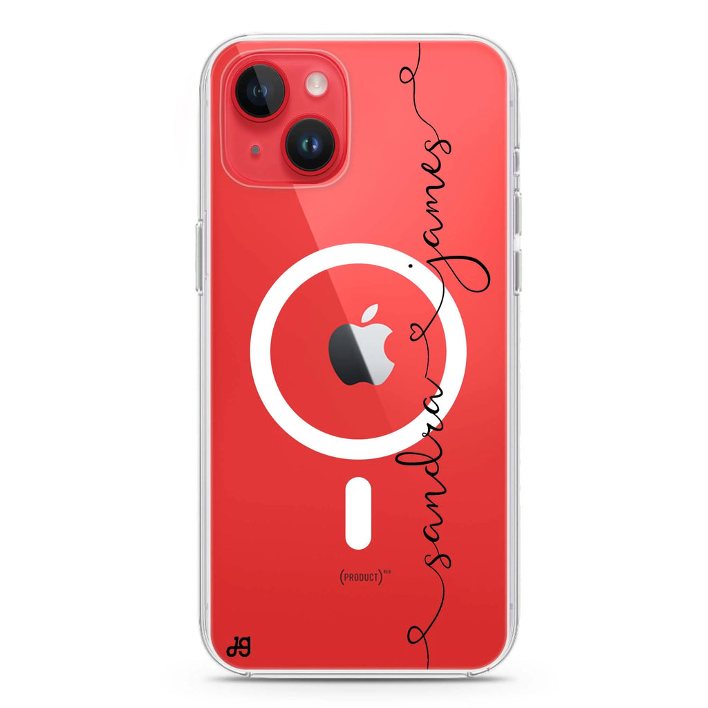 Love with Heart iPhone 14 Plus Magsafe 兼容水晶透明保護殼