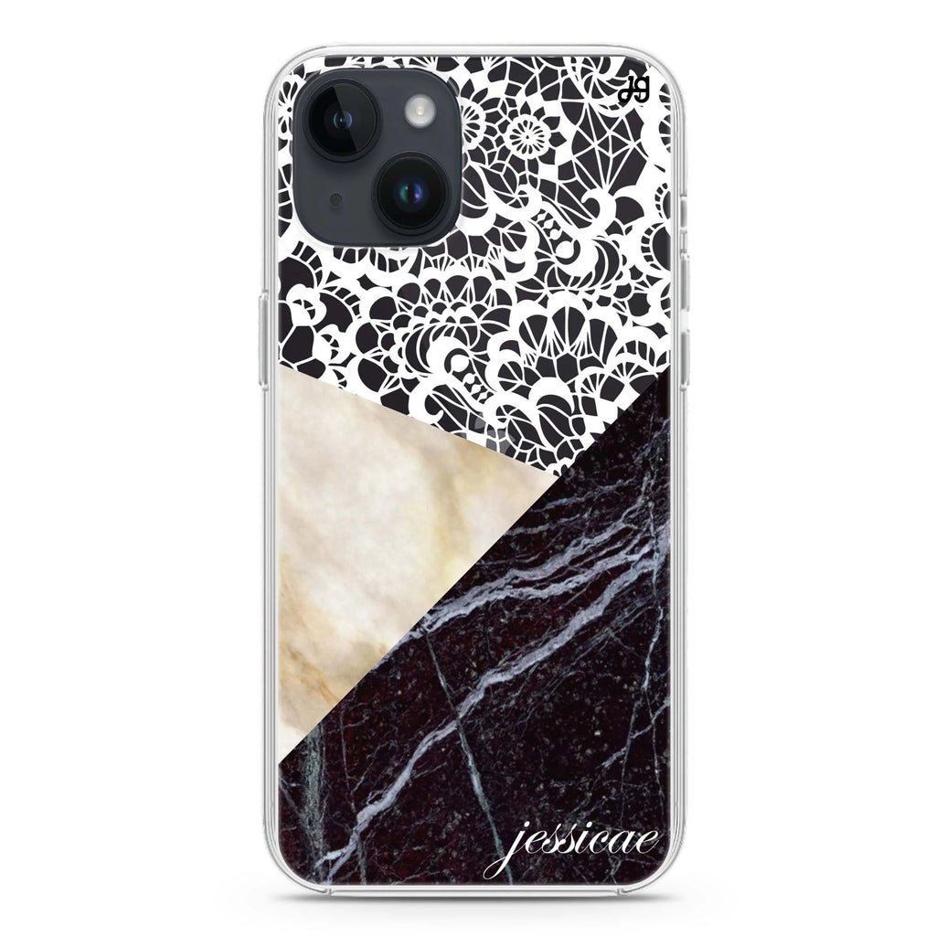 Marble Lace iPhone 14 plus 水晶透明保護殼