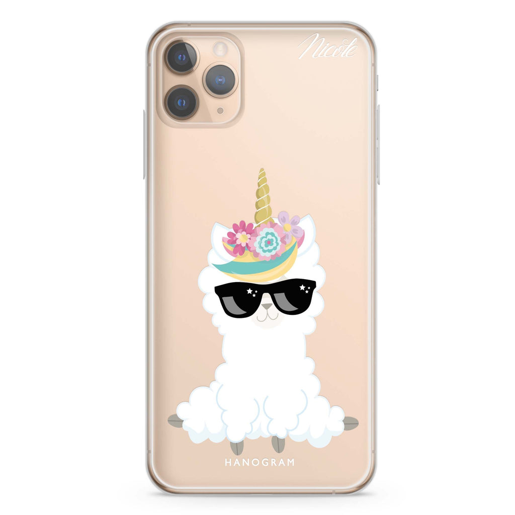 Sunglasses llamacorn iPhone 11 Pro Max 水晶透明保護殼