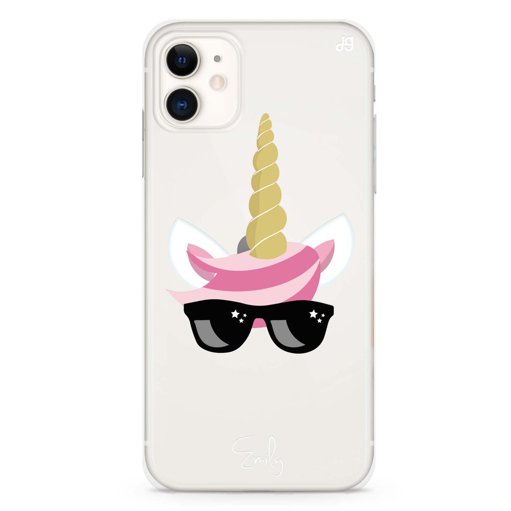 Cute Sunglasses unicorn iPhone 11 水晶透明保護殼