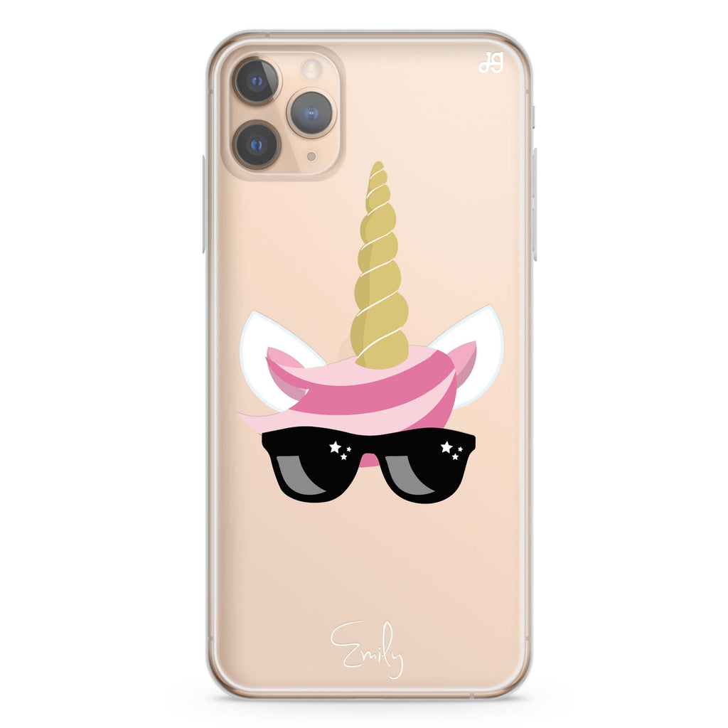 Cute Sunglasses unicorn iPhone 11 Pro 水晶透明保護殼