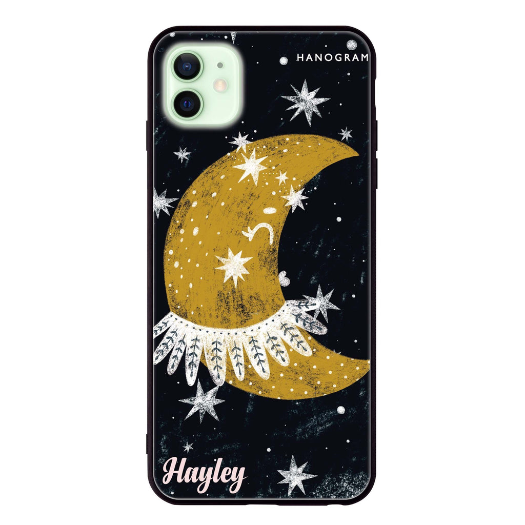 Cute Half Moon iPhone 12 mini 超薄強化玻璃殻