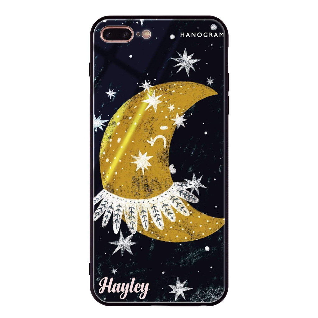 Cute Half Moon iPhone 8 Plus 超薄強化玻璃殻