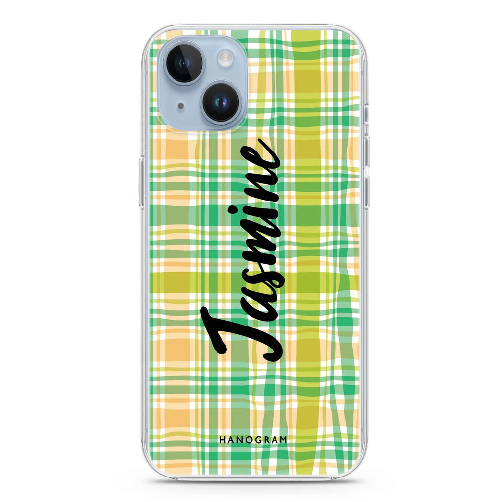 Plaid iPhone 14 Plus Magsafe 兼容水晶透明保護殼
