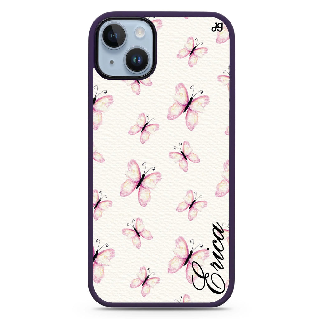 Vintage Butterfly iPhone 14 Plus Magsafe 兼容防衝擊保護殼