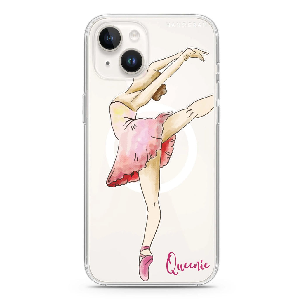 Ballet Girl iPhone 14 Plus Magsafe 兼容水晶透明保護殼