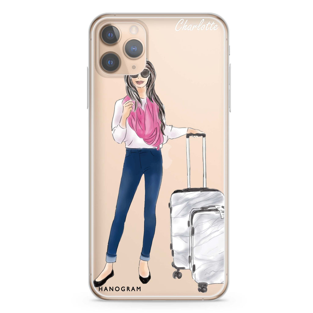 Travel girl II iPhone 11 Pro Max 水晶透明保護殼