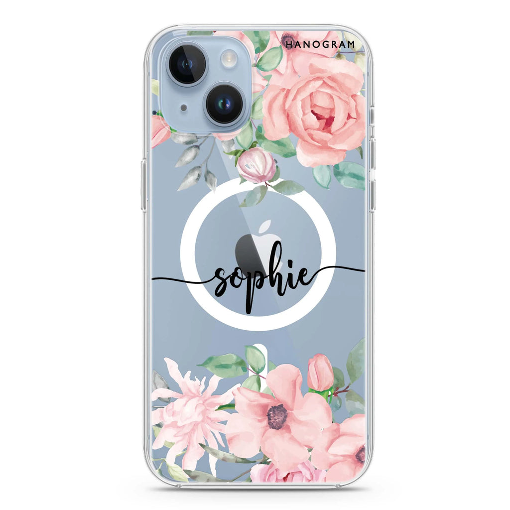 Forever Love Rose iPhone 14 Plus Magsafe 兼容水晶透明保護殼