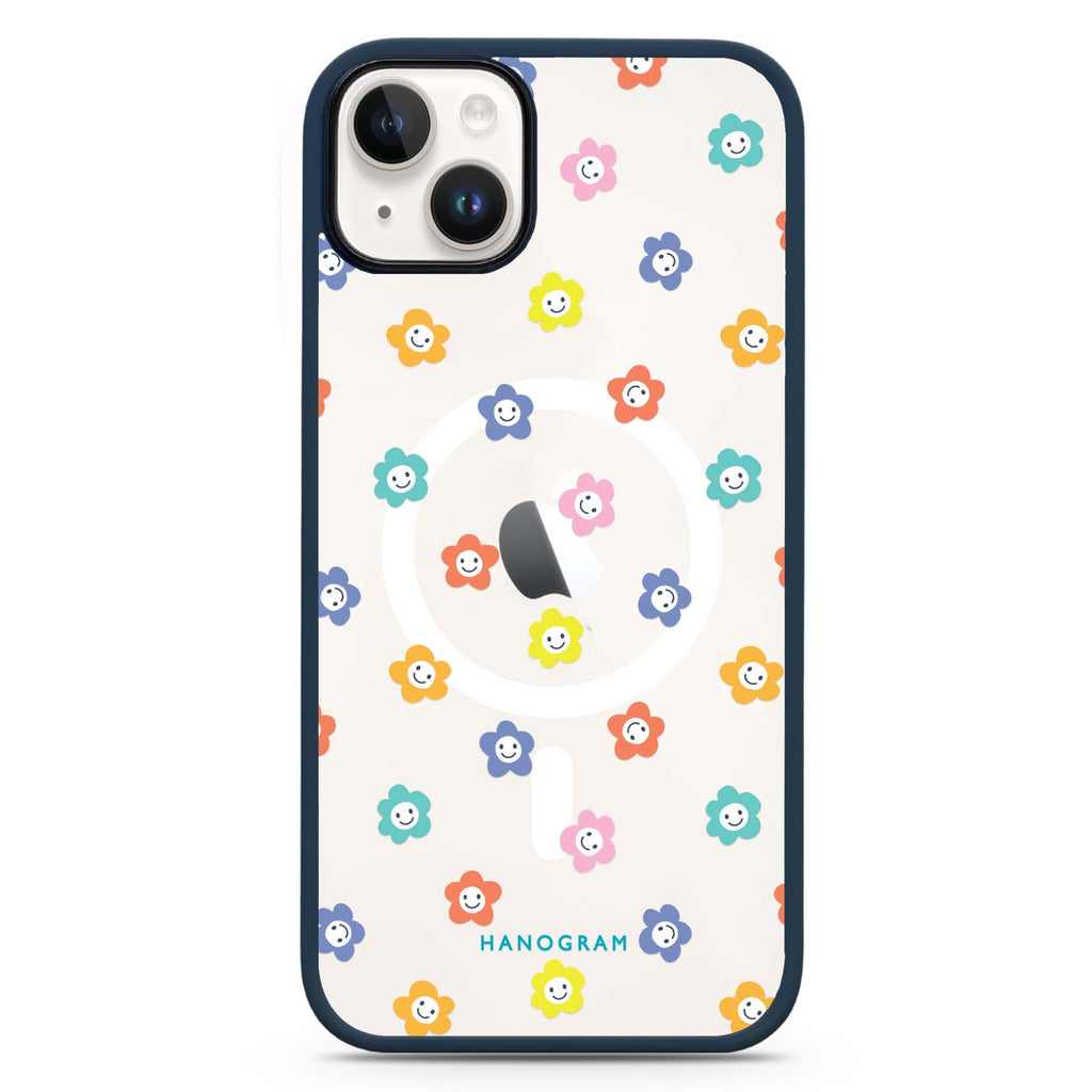 Little Smile Flowers iPhone 14 Plus Magsafe 兼容防衝擊保護殼
