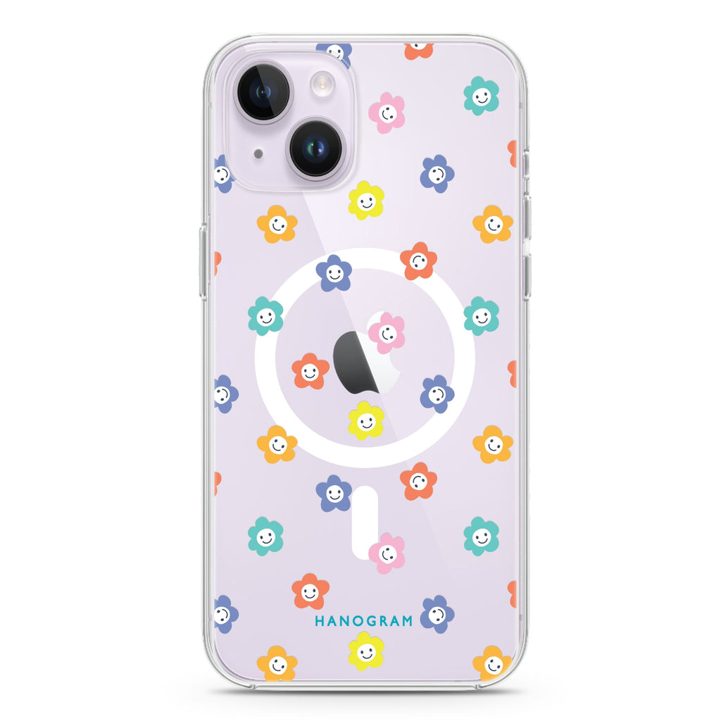 Little Smile Flowers iPhone 14 Magsafe 兼容水晶透明保護殼
