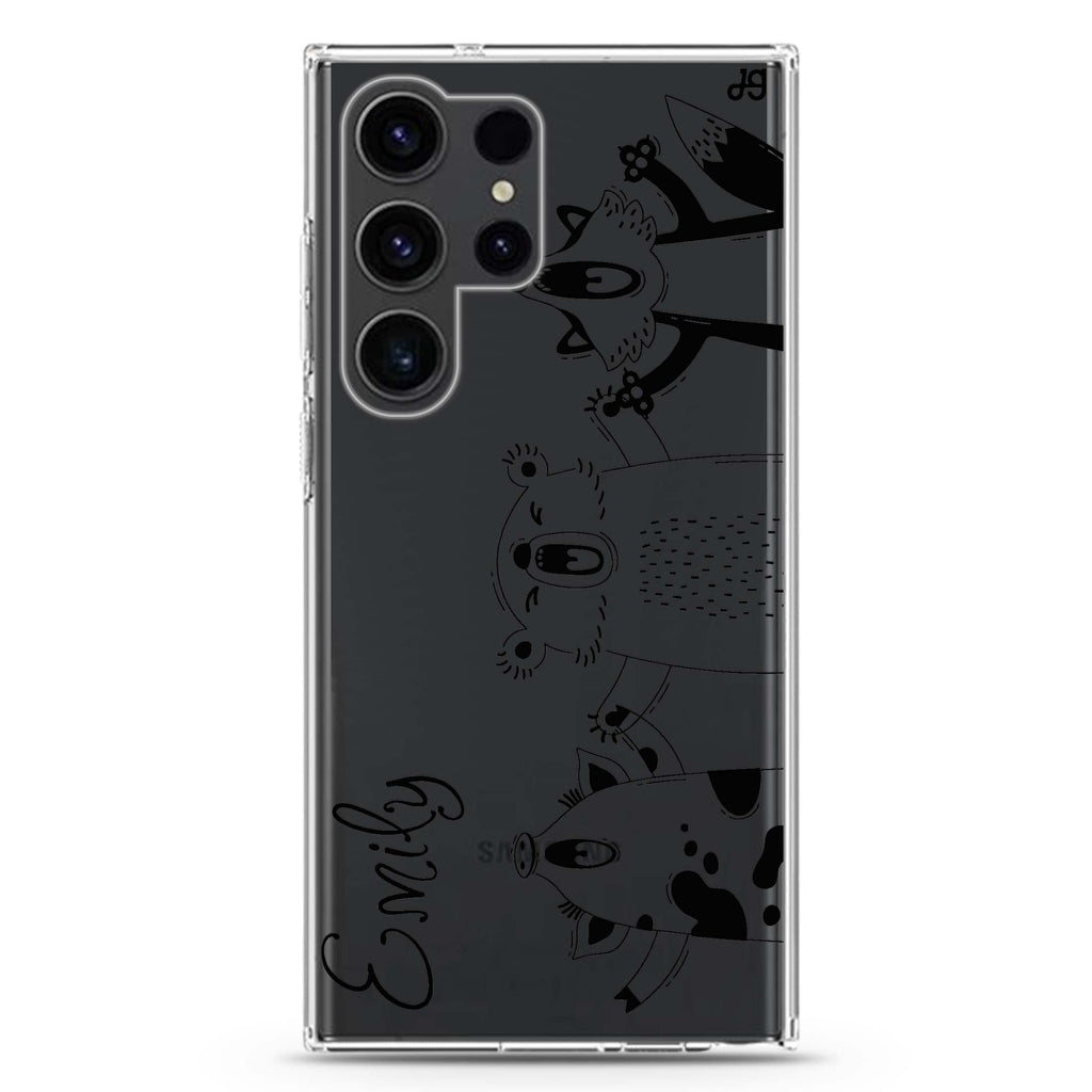 Funny Animals Samsung Galaxy Ultra 可加名字透明保護殼，適用 S26/S25/S24/S23 Ultra，圖1