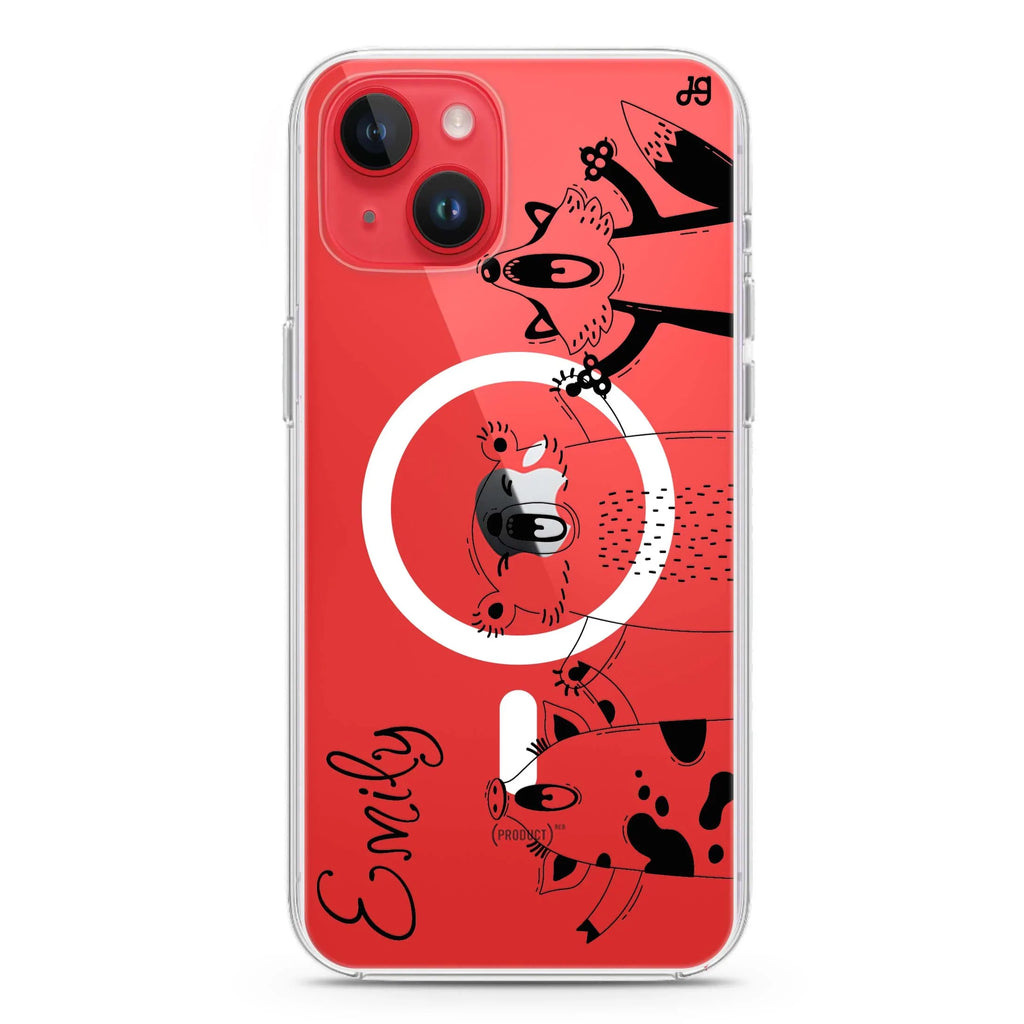 Funny Animals iPhone 14 Magsafe 兼容水晶透明保護殼