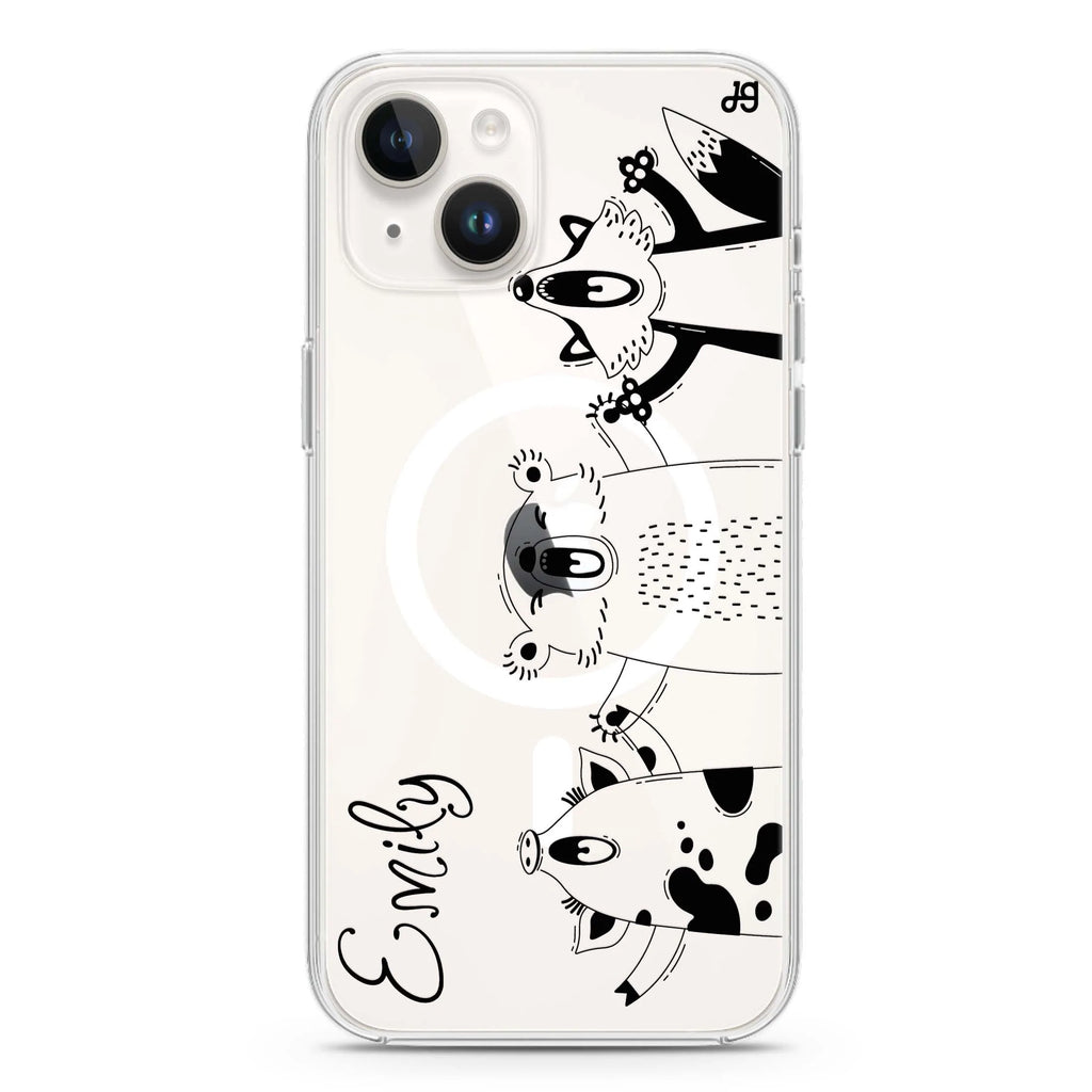 Funny Animals iPhone 14 Plus Magsafe 兼容水晶透明保護殼