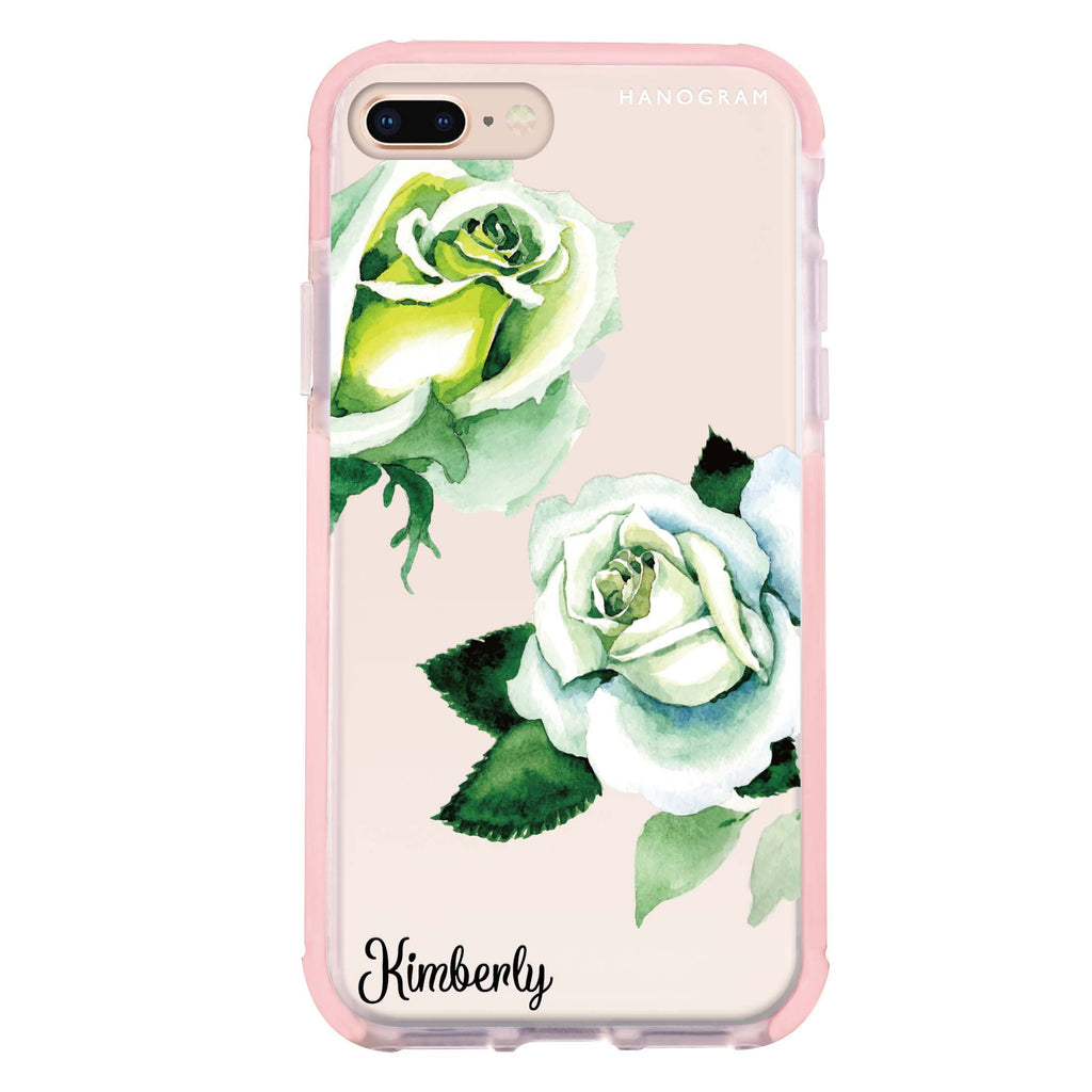 White Rose iPhone 8 Plus 吸震防摔保護殼