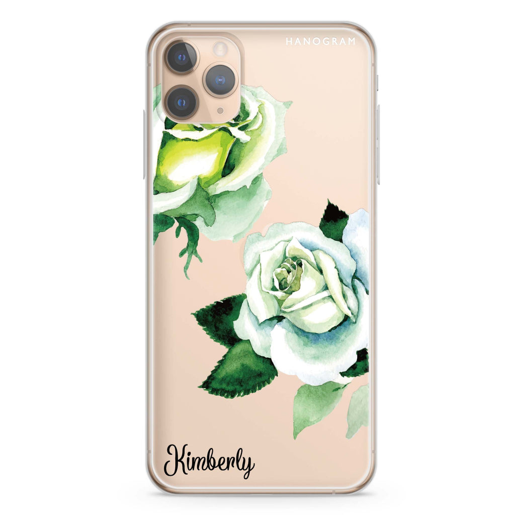 White Rose iPhone 11 Pro Max 水晶透明保護殼