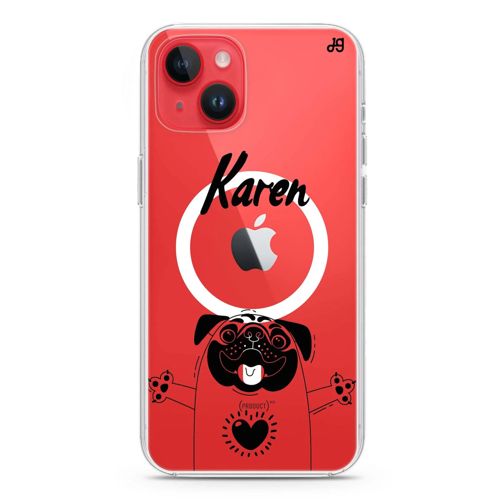 Lovely Pug iPhone 14 Magsafe 兼容水晶透明保護殼