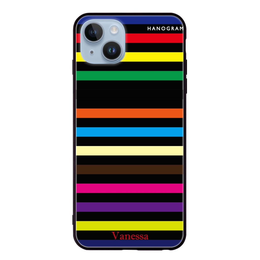colorful stripe iPhone 13 Mini 超薄強化玻璃殻
