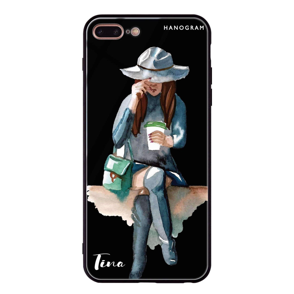 Coffee Girl iPhone 8 Plus 超薄強化玻璃殻