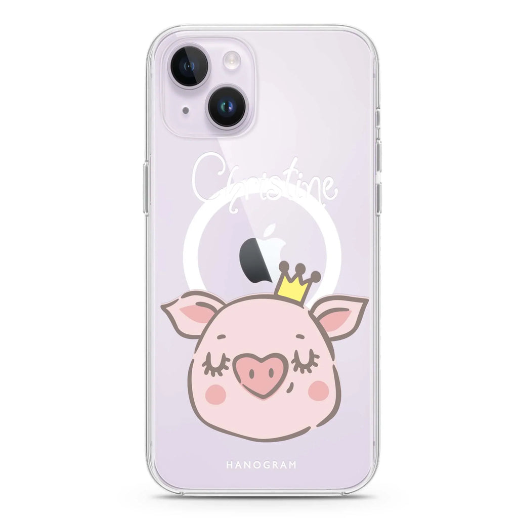 Piggy Queen iPhone 14 Magsafe 兼容水晶透明保護殼