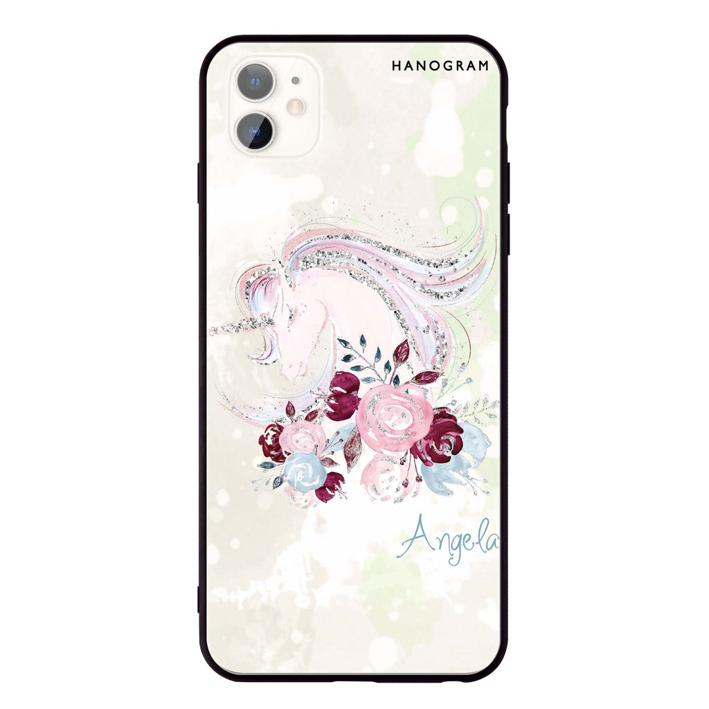 Unicorn & Floral iPhone 11 超薄強化玻璃殻
