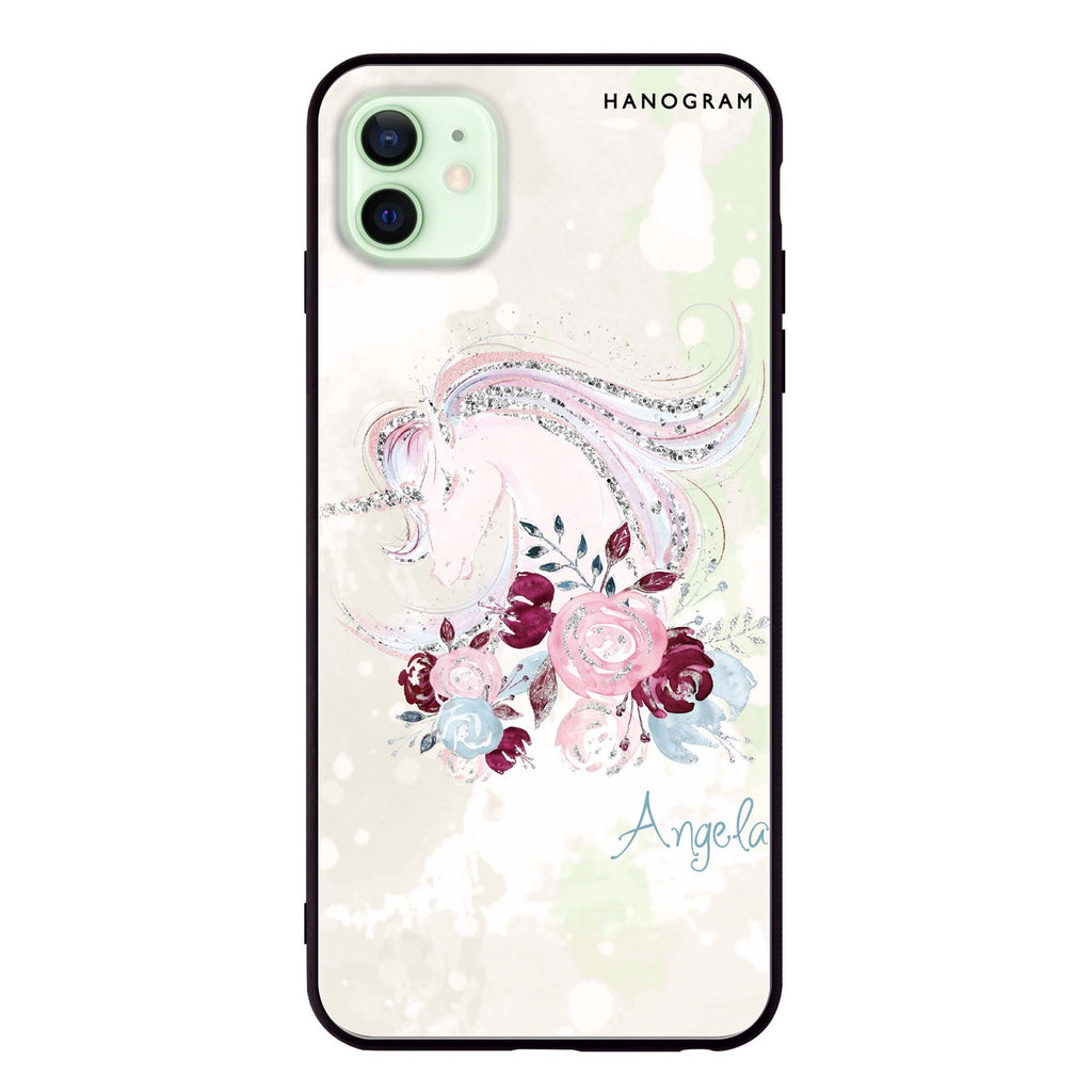 Unicorn & Floral iPhone 12 mini 超薄強化玻璃殻
