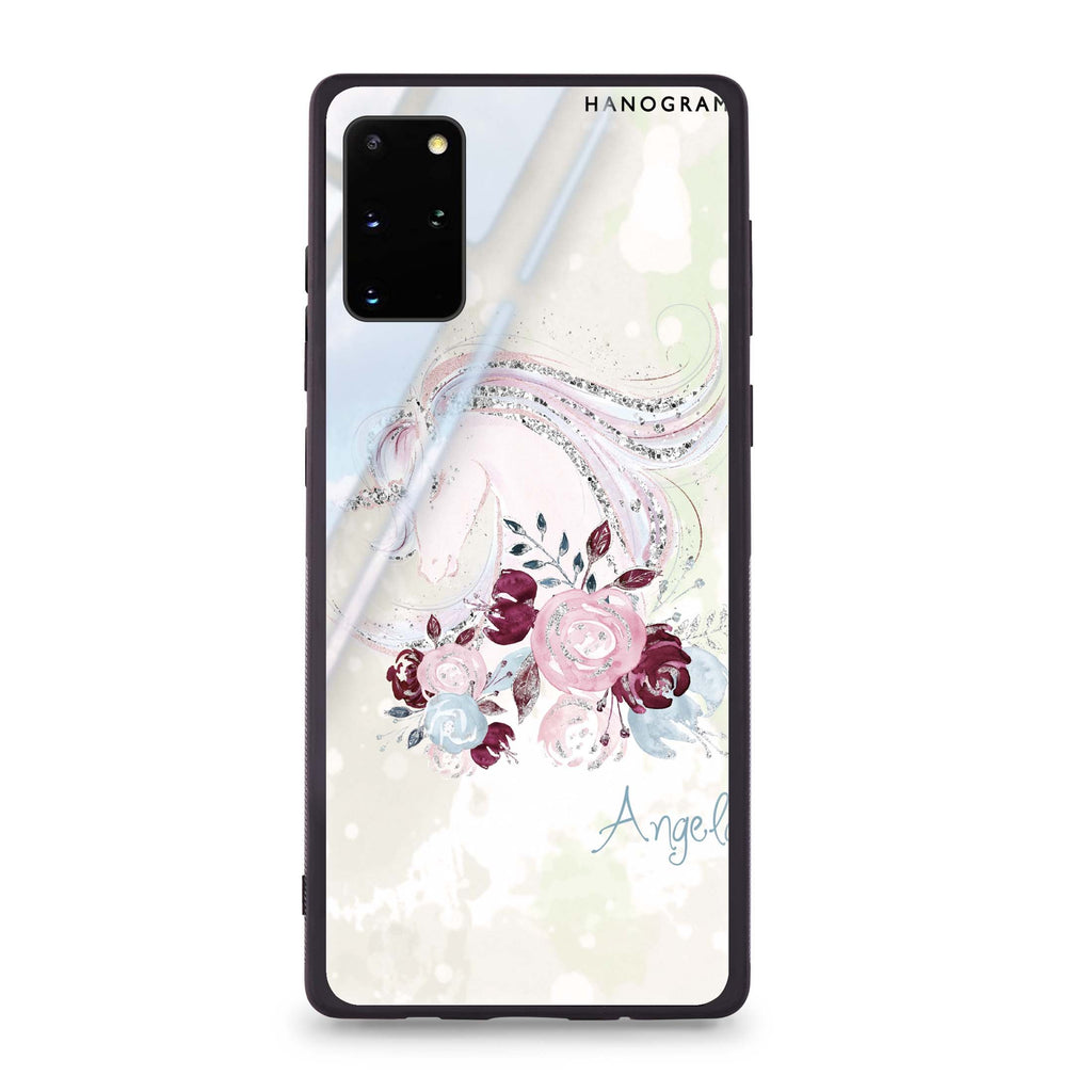 Unicorn & Floral Samsung S20 Plus 超薄強化玻璃殻