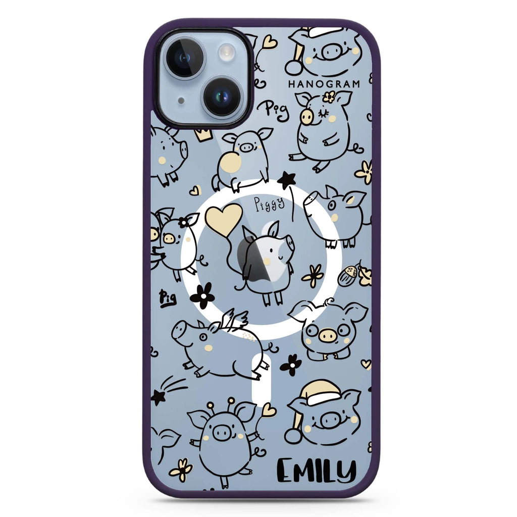 Lovely Piggy iPhone 14 Plus Magsafe 兼容防衝擊保護殼