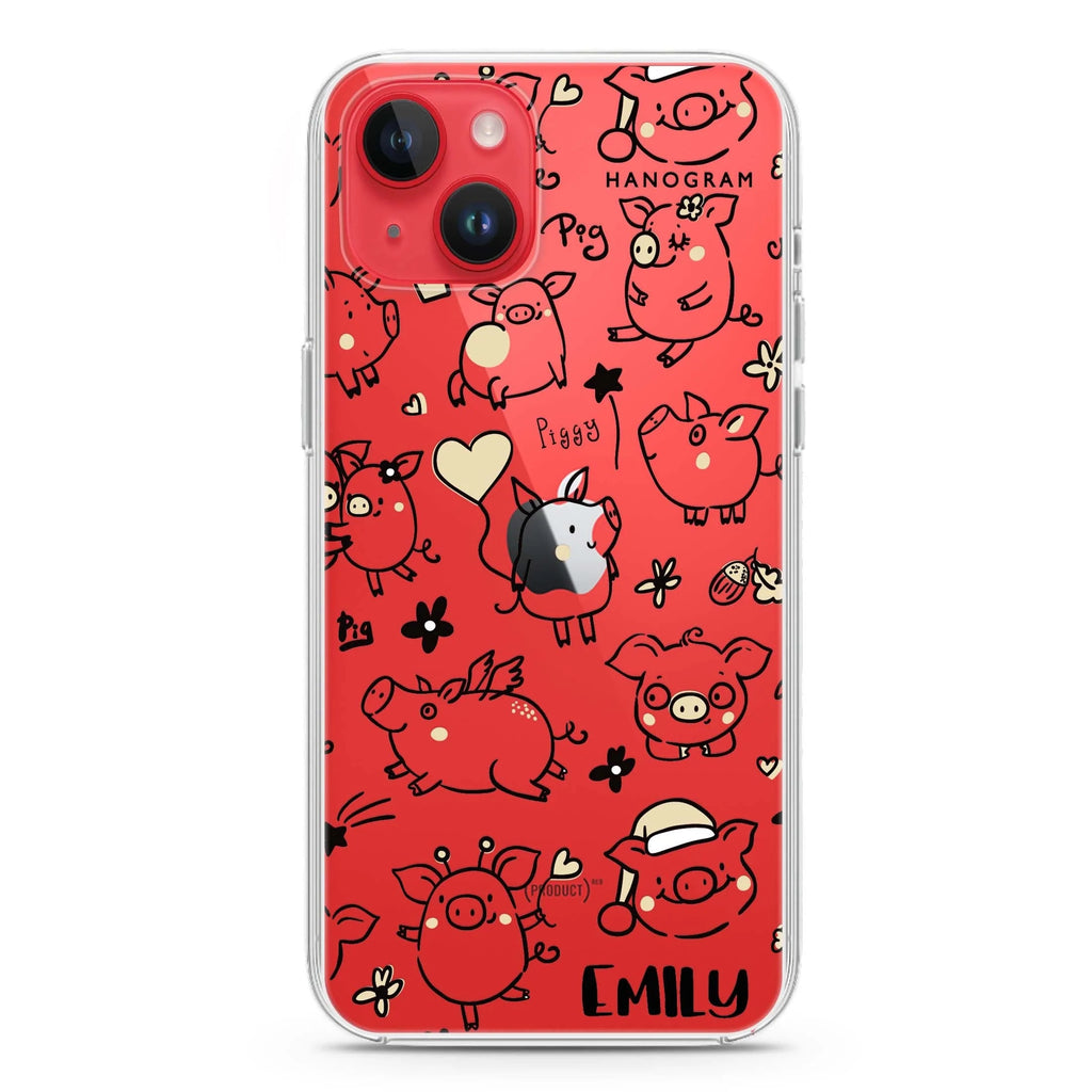 Lovely Piggy iPhone 14 水晶透明保護殼